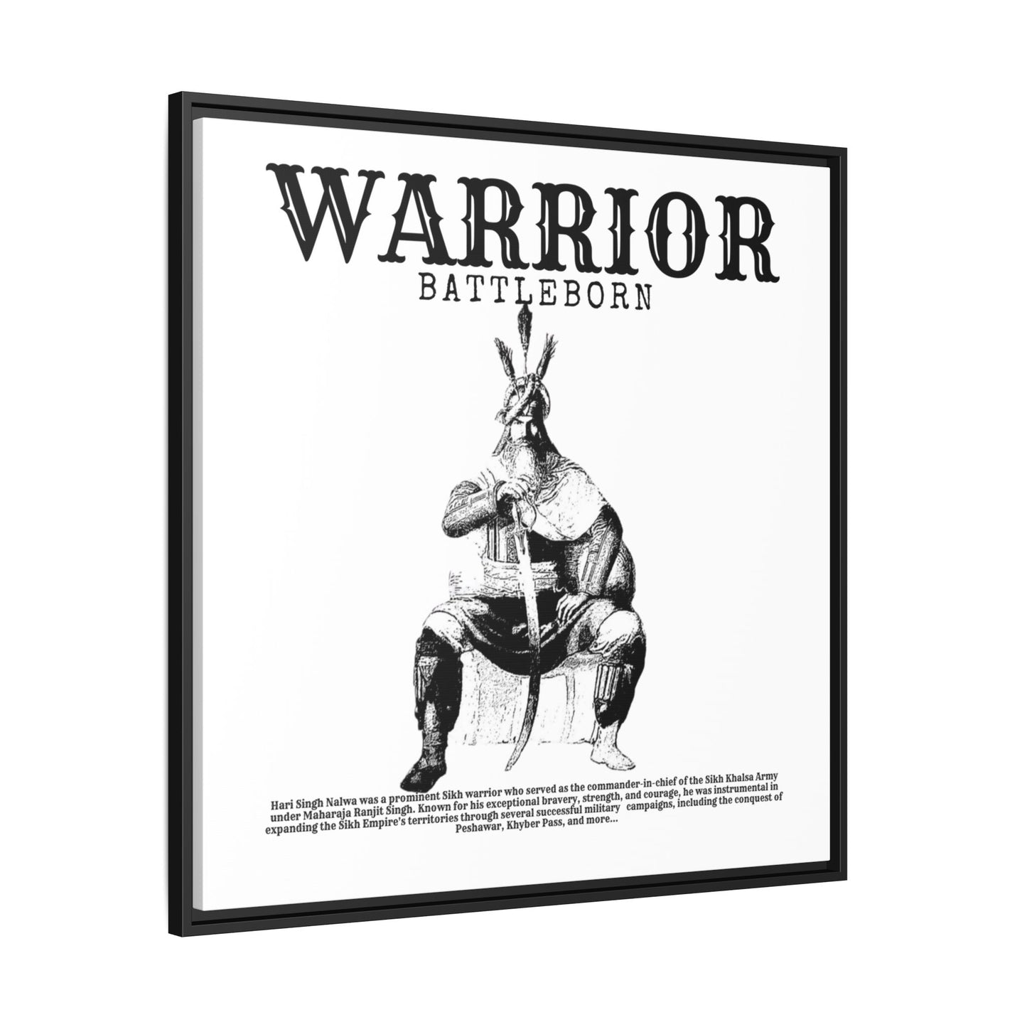 Hari Singh Nalwa Warrior Art - Battleborn Sikh General Framed Poster - Historical Sikh Warrior Decor