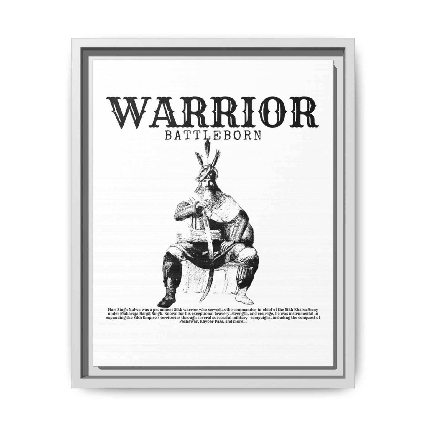 Hari Singh Nalwa Warrior Art - Battleborn Sikh General Framed Poster - Historical Sikh Warrior Decor
