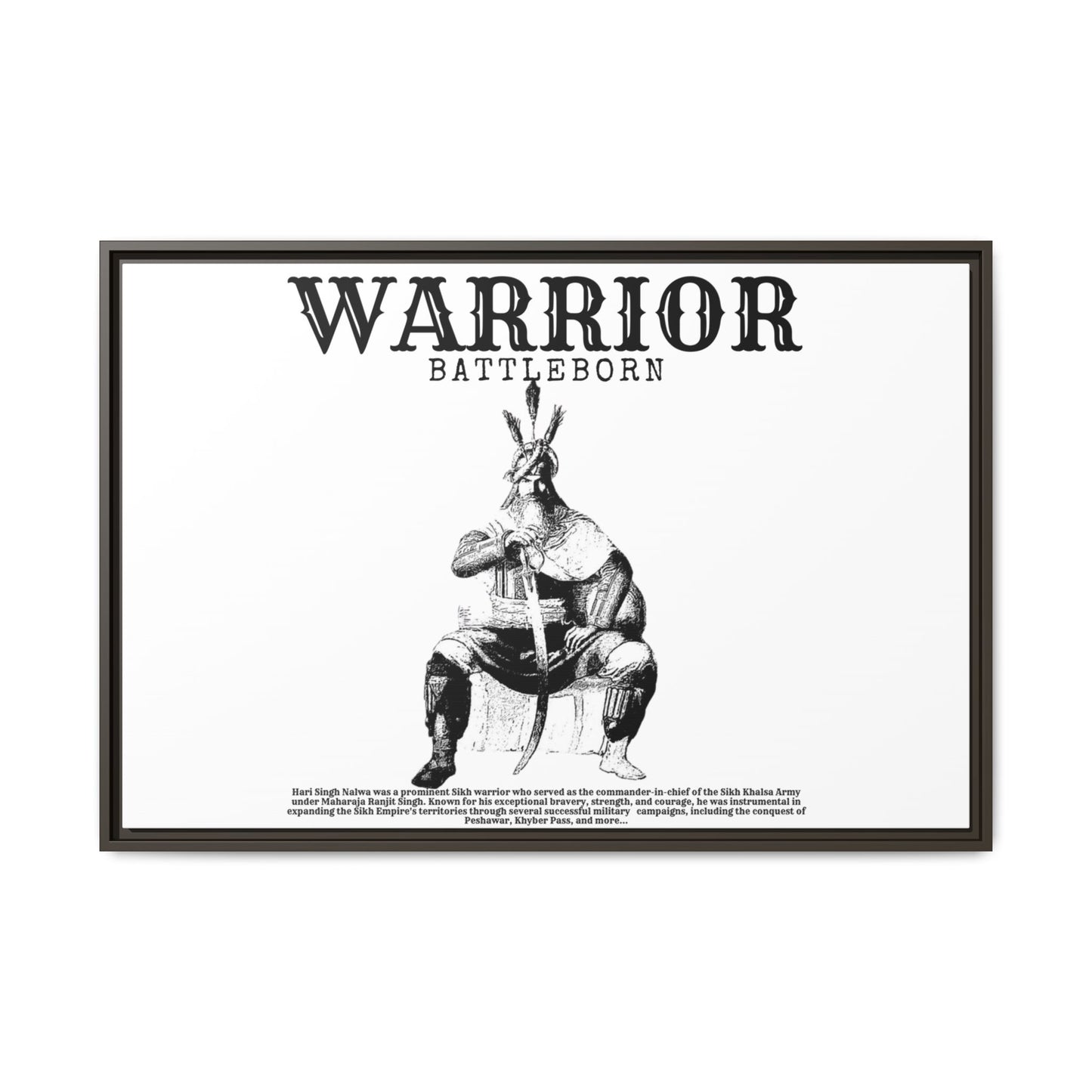 Hari Singh Nalwa Warrior Art - Battleborn Sikh General Framed Poster - Historical Sikh Warrior Decor