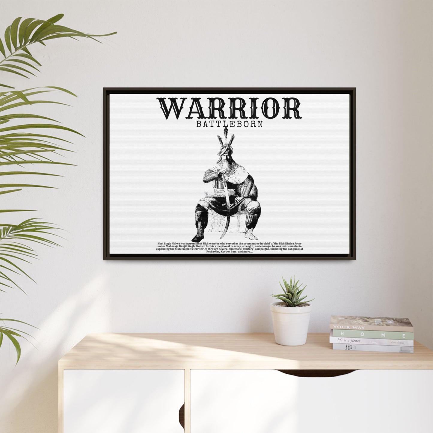 Hari Singh Nalwa Warrior Art - Battleborn Sikh General Framed Poster - Historical Sikh Warrior Decor