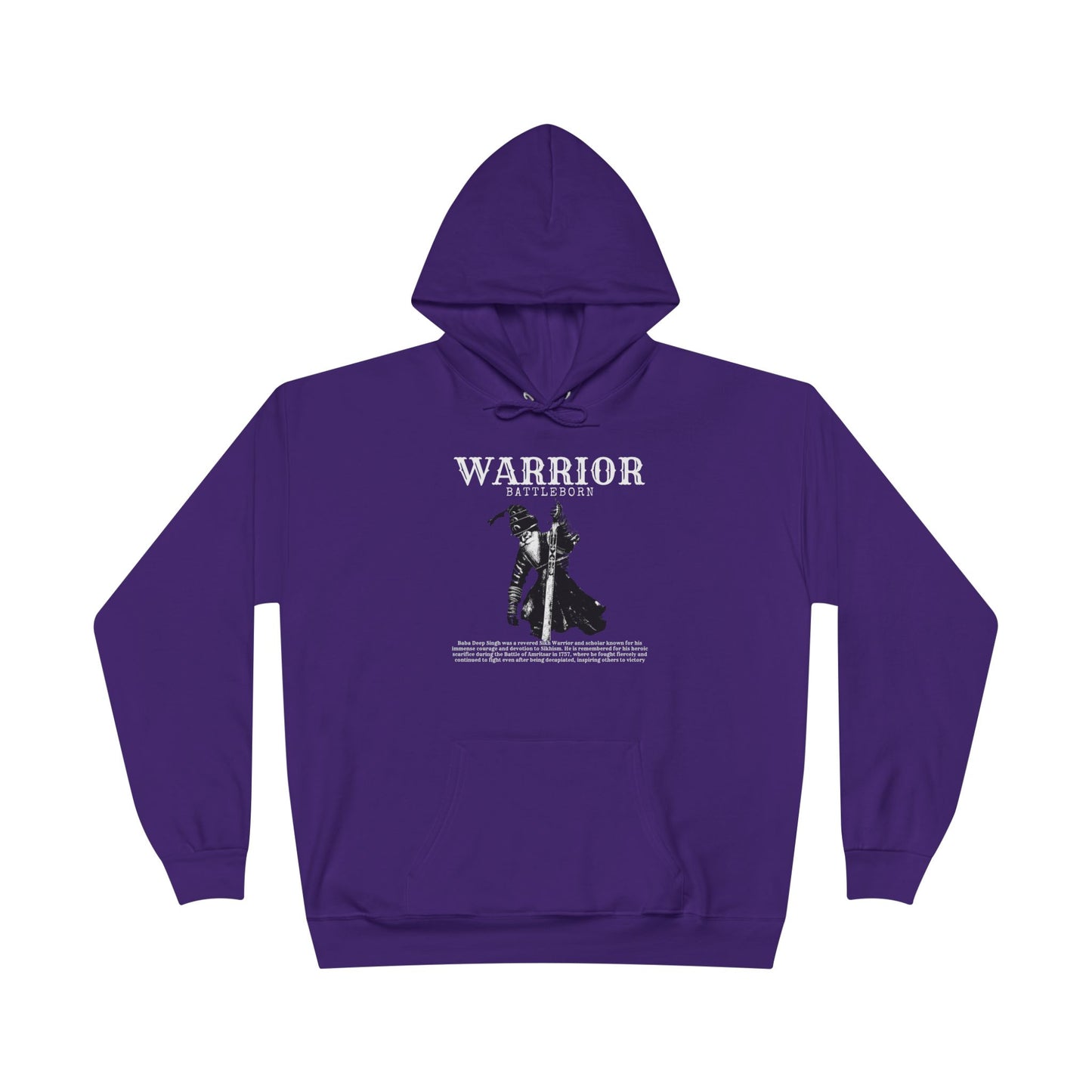 Baba Deep Singh Hoodie, Sikh Warrior with Sword Design, Sikh Heritage Hoodie Baba Deep Singh Tribute