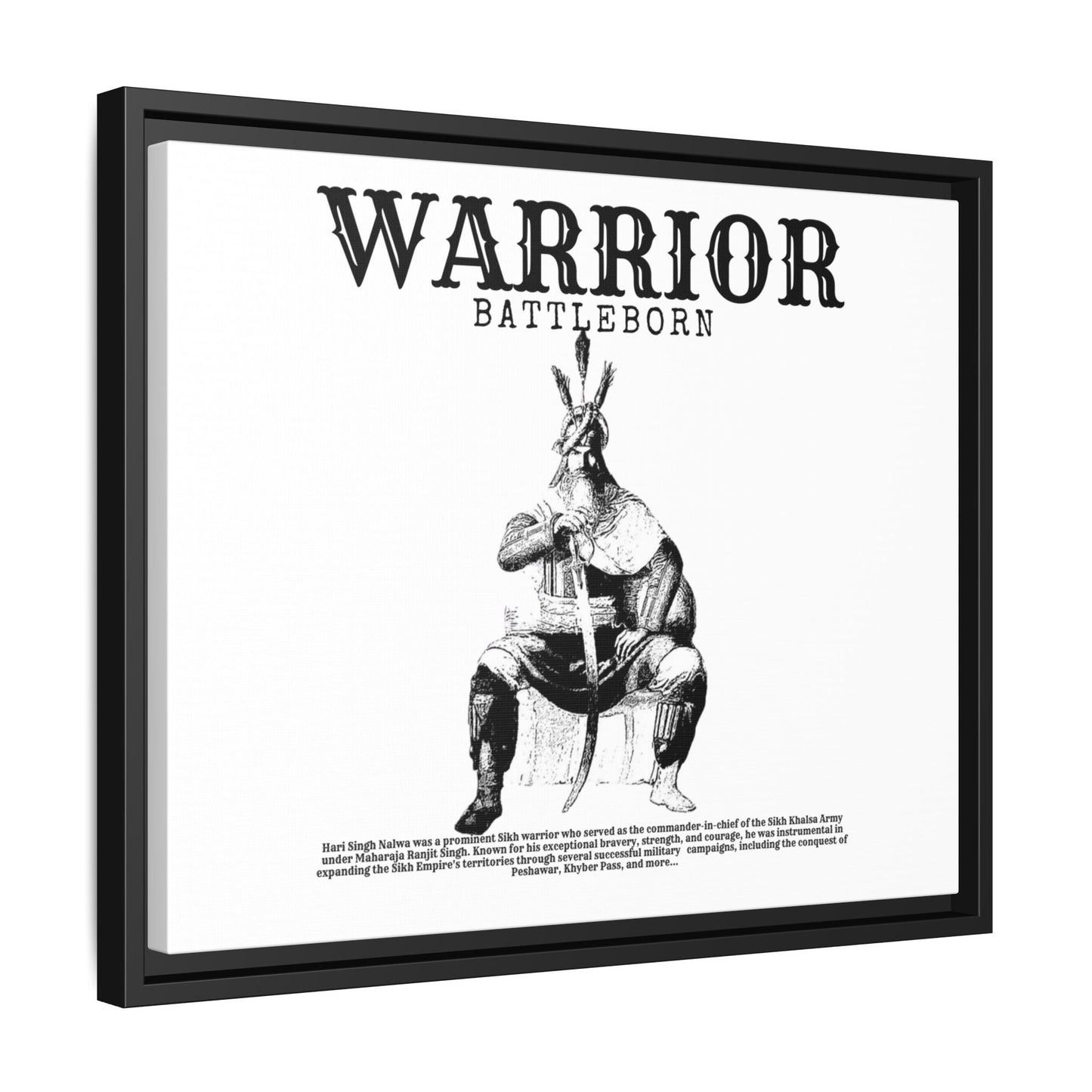 Hari Singh Nalwa Warrior Art - Battleborn Sikh General Framed Poster - Historical Sikh Warrior Decor