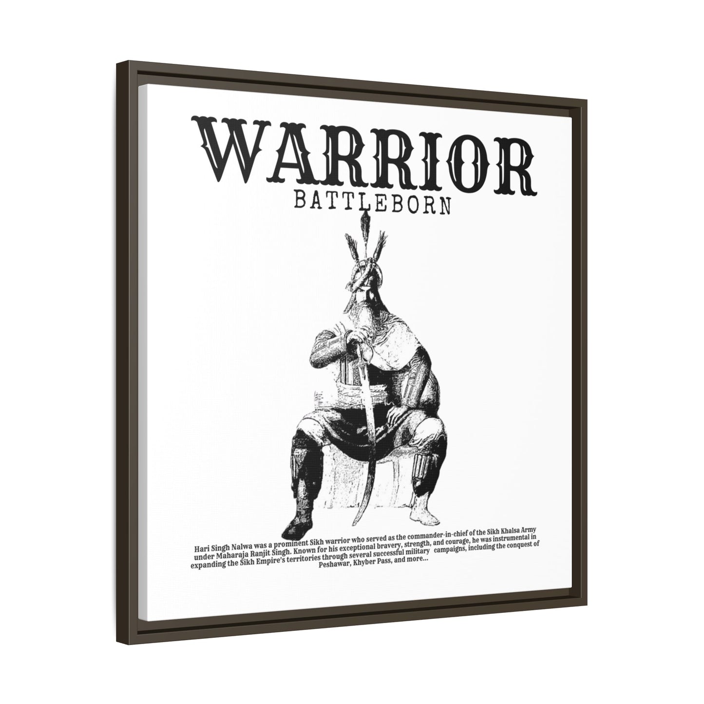 Hari Singh Nalwa Warrior Art - Battleborn Sikh General Framed Poster - Historical Sikh Warrior Decor