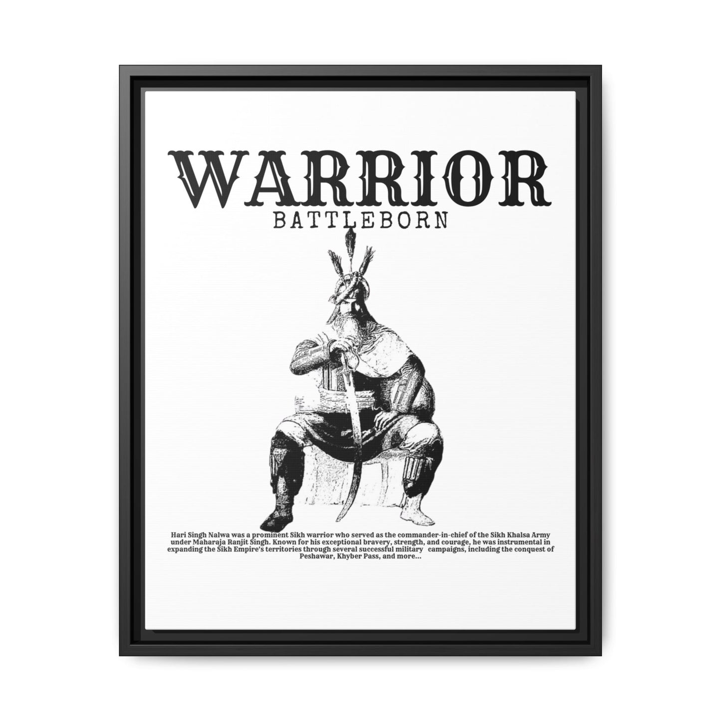 Hari Singh Nalwa Warrior Art - Battleborn Sikh General Framed Poster - Historical Sikh Warrior Decor