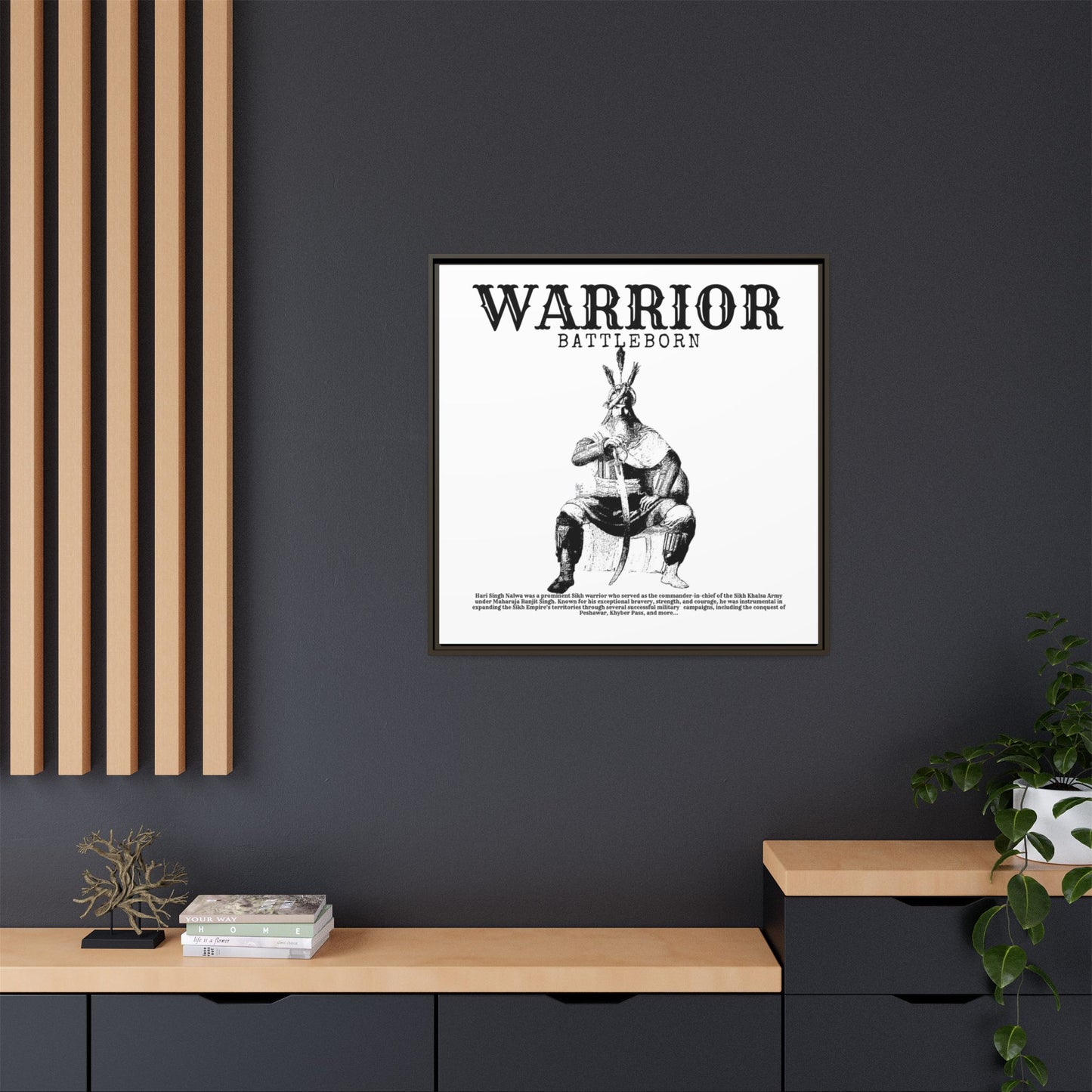 Hari Singh Nalwa Warrior Art - Battleborn Sikh General Framed Poster - Historical Sikh Warrior Decor