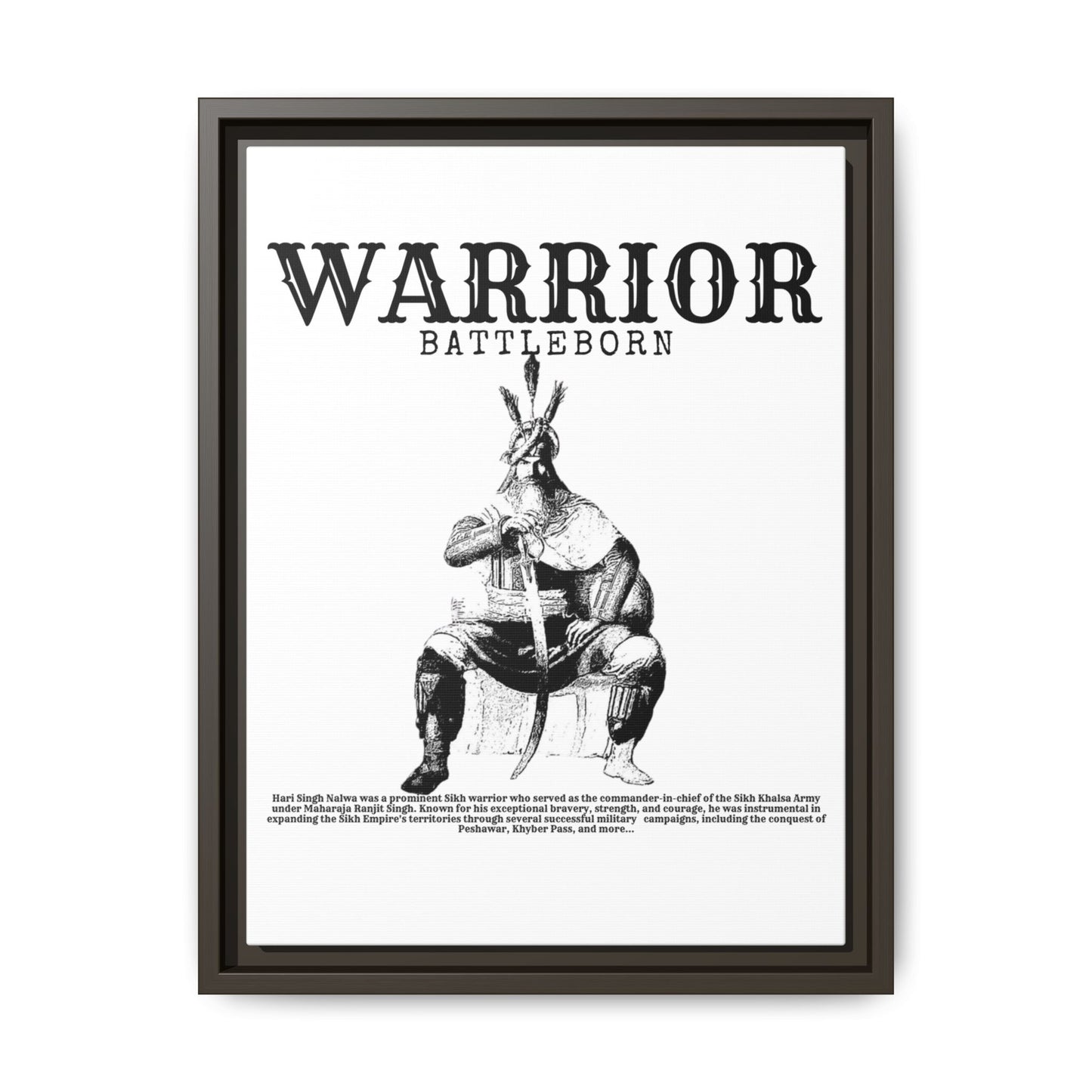 Hari Singh Nalwa Warrior Art - Battleborn Sikh General Framed Poster - Historical Sikh Warrior Decor