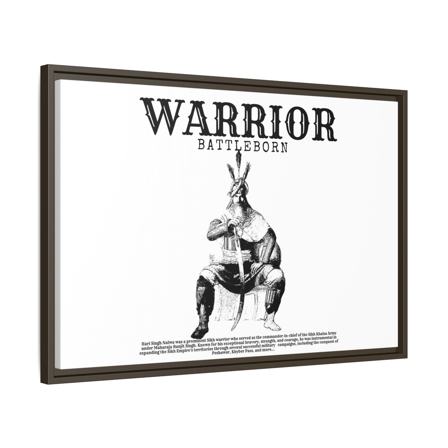 Hari Singh Nalwa Warrior Art - Battleborn Sikh General Framed Poster - Historical Sikh Warrior Decor