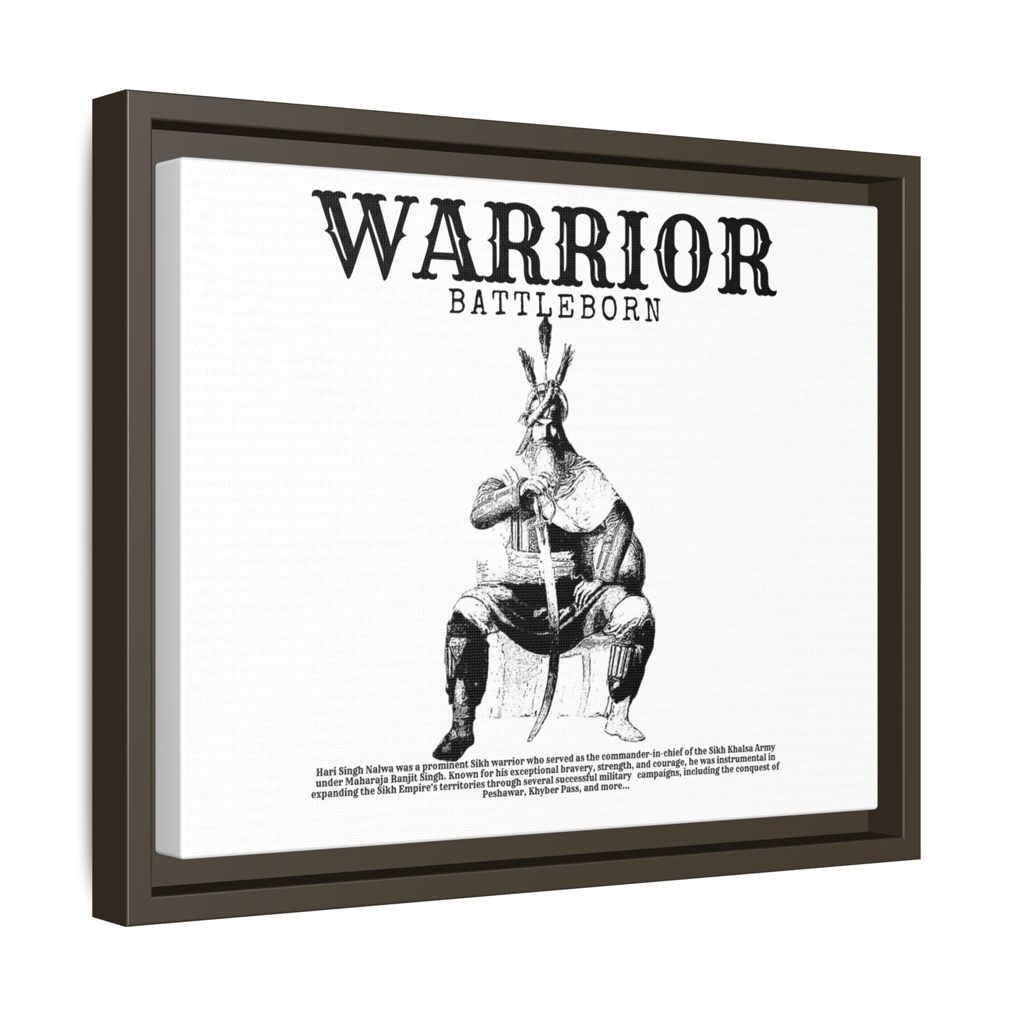 Hari Singh Nalwa Warrior Art - Battleborn Sikh General Framed Poster - Historical Sikh Warrior Decor