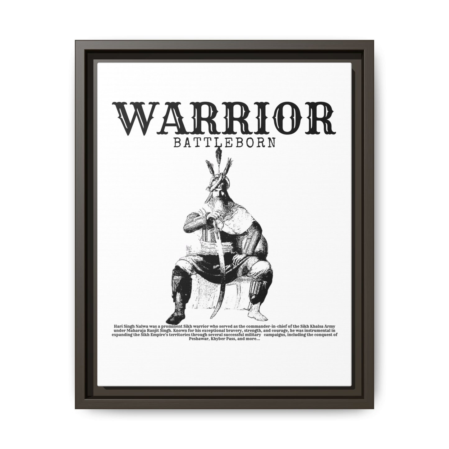 Hari Singh Nalwa Warrior Art - Battleborn Sikh General Framed Poster - Historical Sikh Warrior Decor