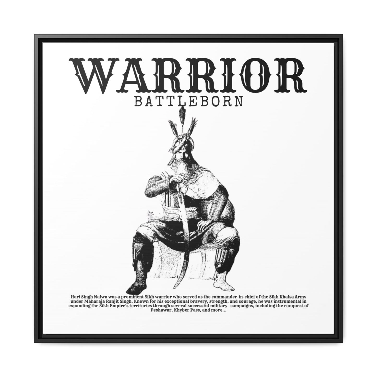 Hari Singh Nalwa Warrior Art - Battleborn Sikh General Framed Poster - Historical Sikh Warrior Decor
