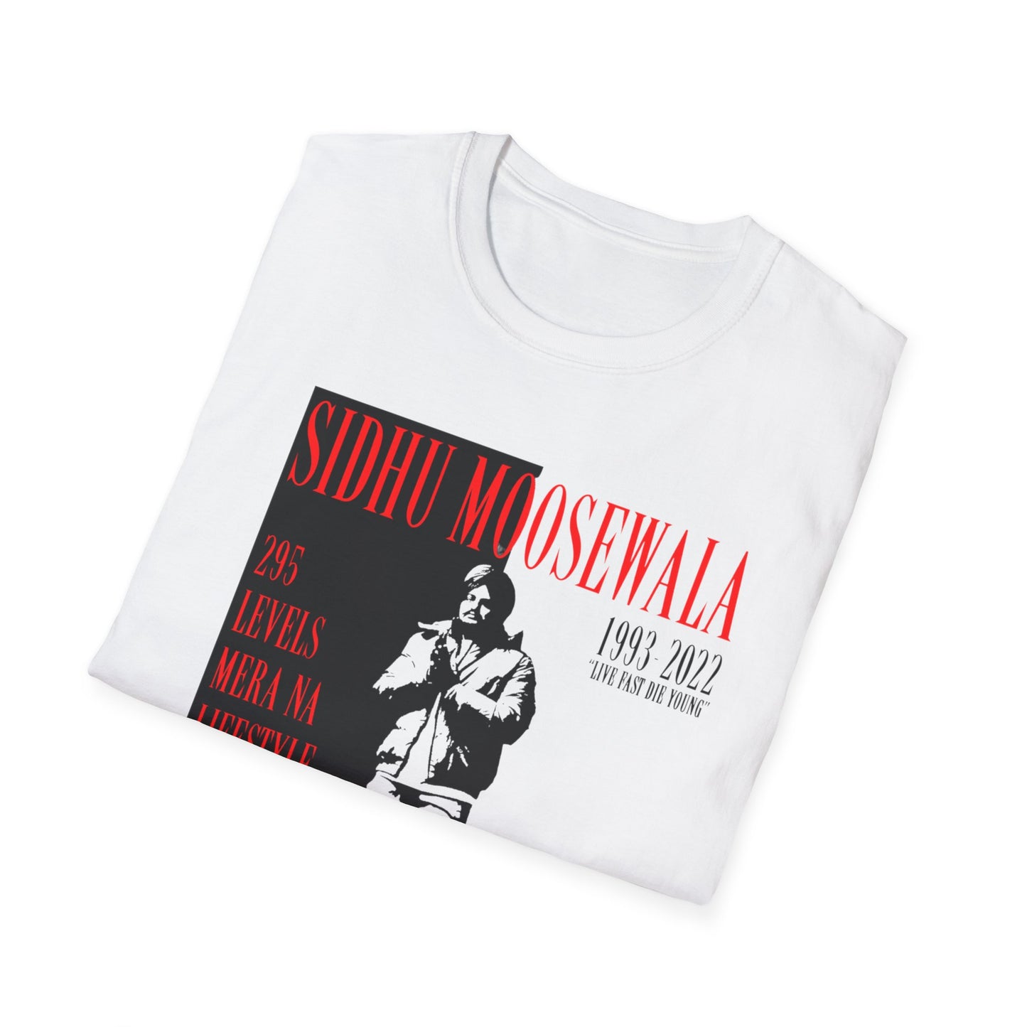 Sidhu Moosewala Unisex Softstyle Tee, Punjabi Singer Shirt, Music Fan Gift, Indian Artist Merchandise, Cool Graphic Top, Hip Hop Apparel