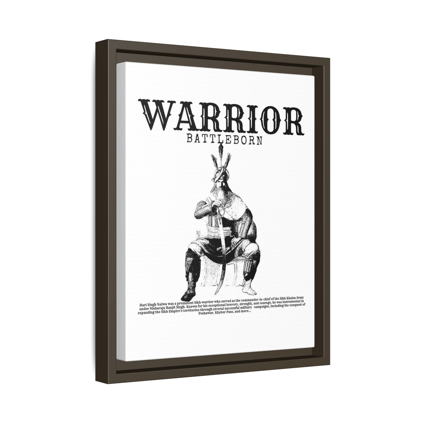 Hari Singh Nalwa Warrior Art - Battleborn Sikh General Framed Poster - Historical Sikh Warrior Decor