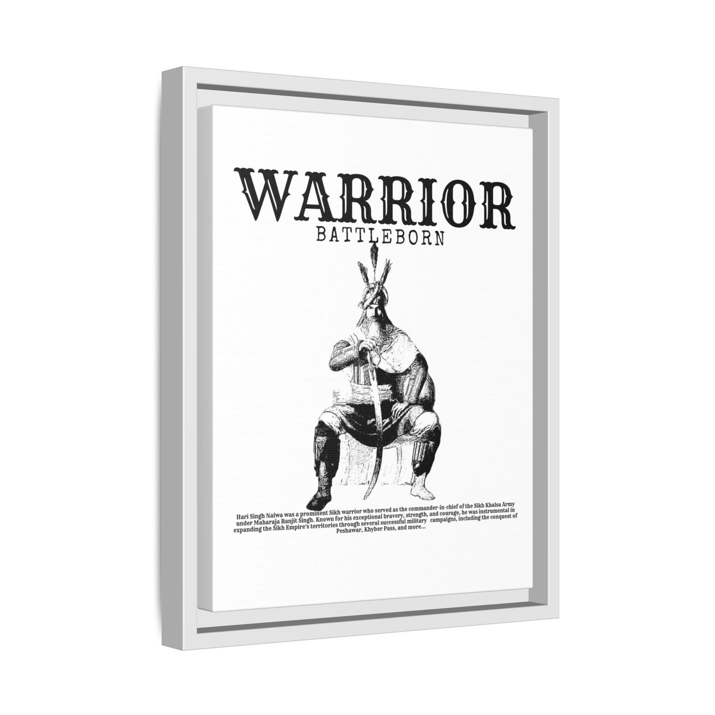 Hari Singh Nalwa Warrior Art - Battleborn Sikh General Framed Poster - Historical Sikh Warrior Decor