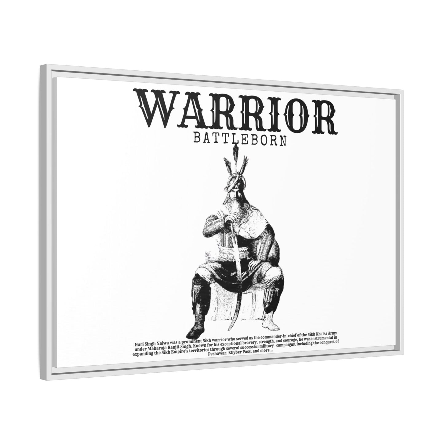 Hari Singh Nalwa Warrior Art - Battleborn Sikh General Framed Poster - Historical Sikh Warrior Decor