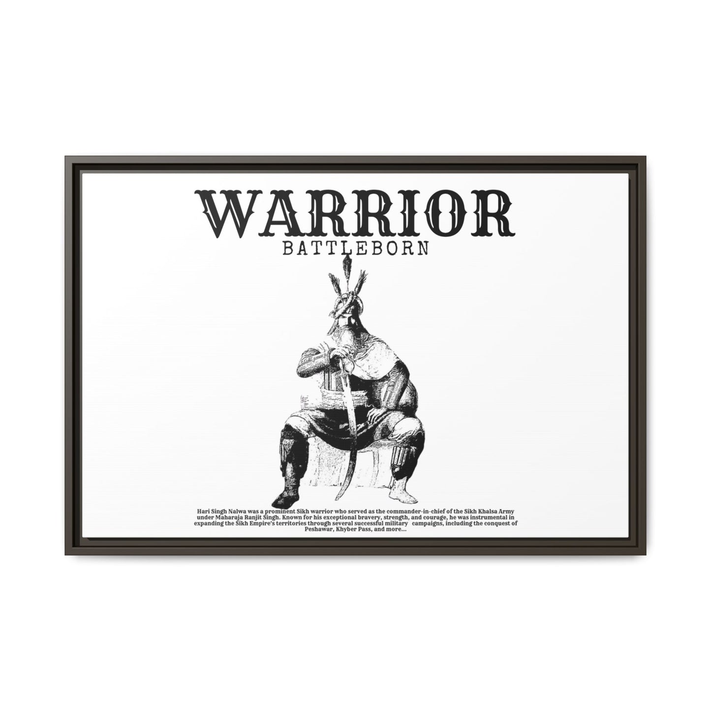 Hari Singh Nalwa Warrior Art - Battleborn Sikh General Framed Poster - Historical Sikh Warrior Decor