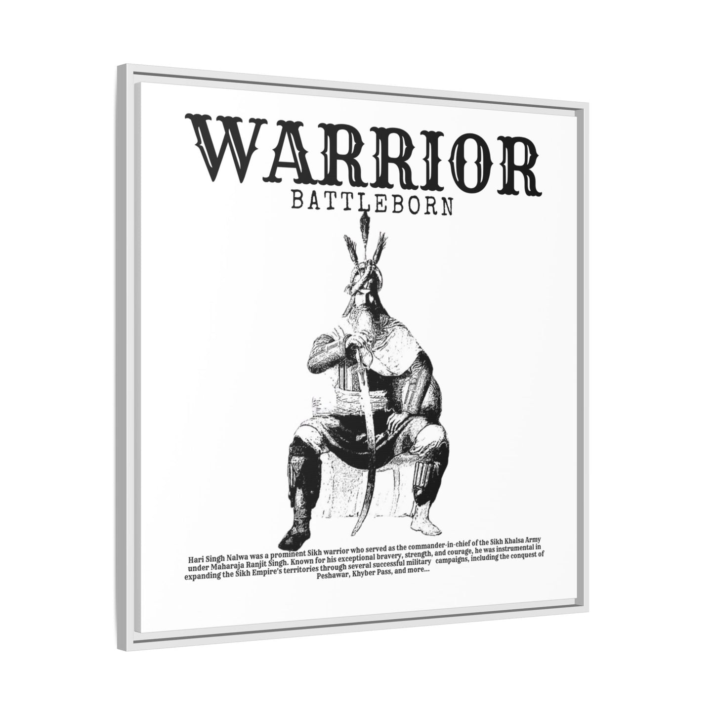Hari Singh Nalwa Warrior Art - Battleborn Sikh General Framed Poster - Historical Sikh Warrior Decor