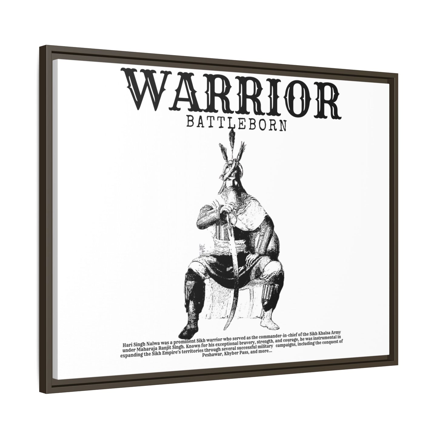Hari Singh Nalwa Warrior Art - Battleborn Sikh General Framed Poster - Historical Sikh Warrior Decor