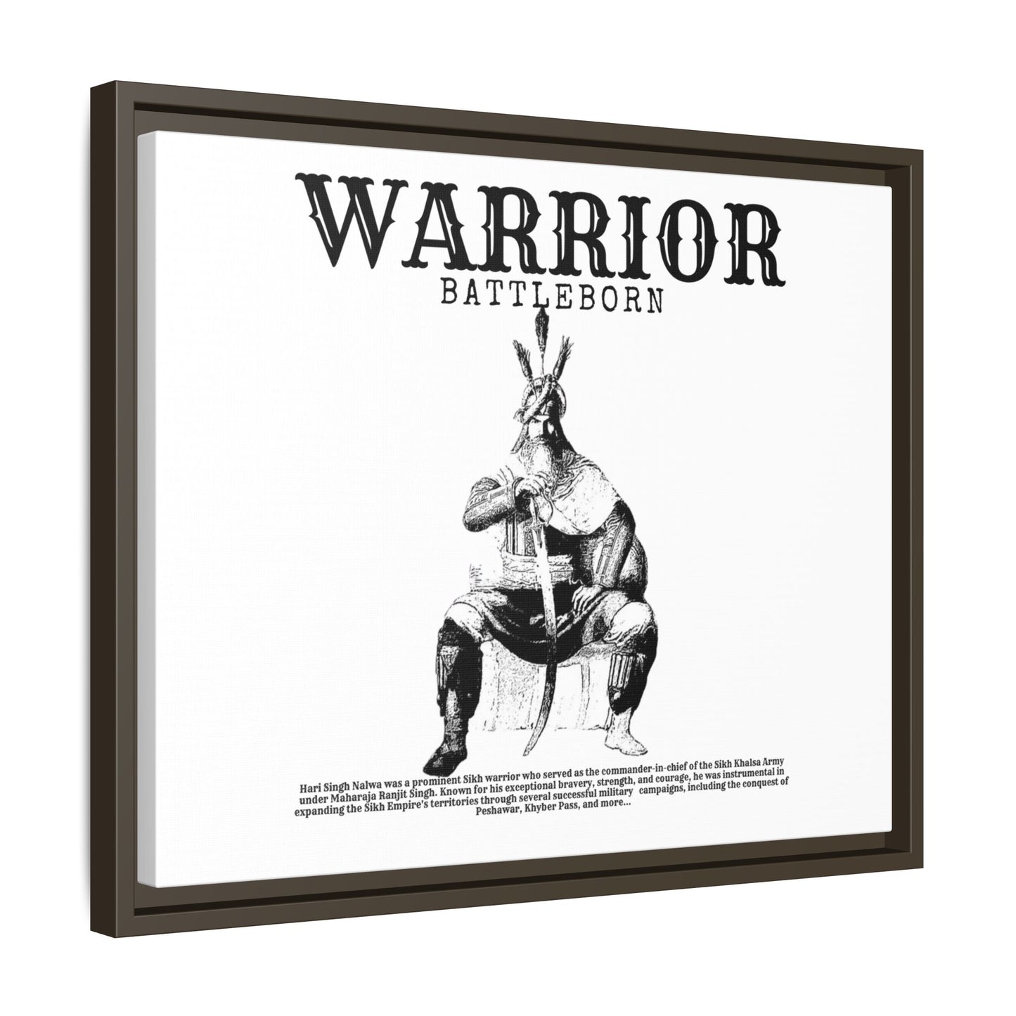 Hari Singh Nalwa Warrior Art - Battleborn Sikh General Framed Poster - Historical Sikh Warrior Decor