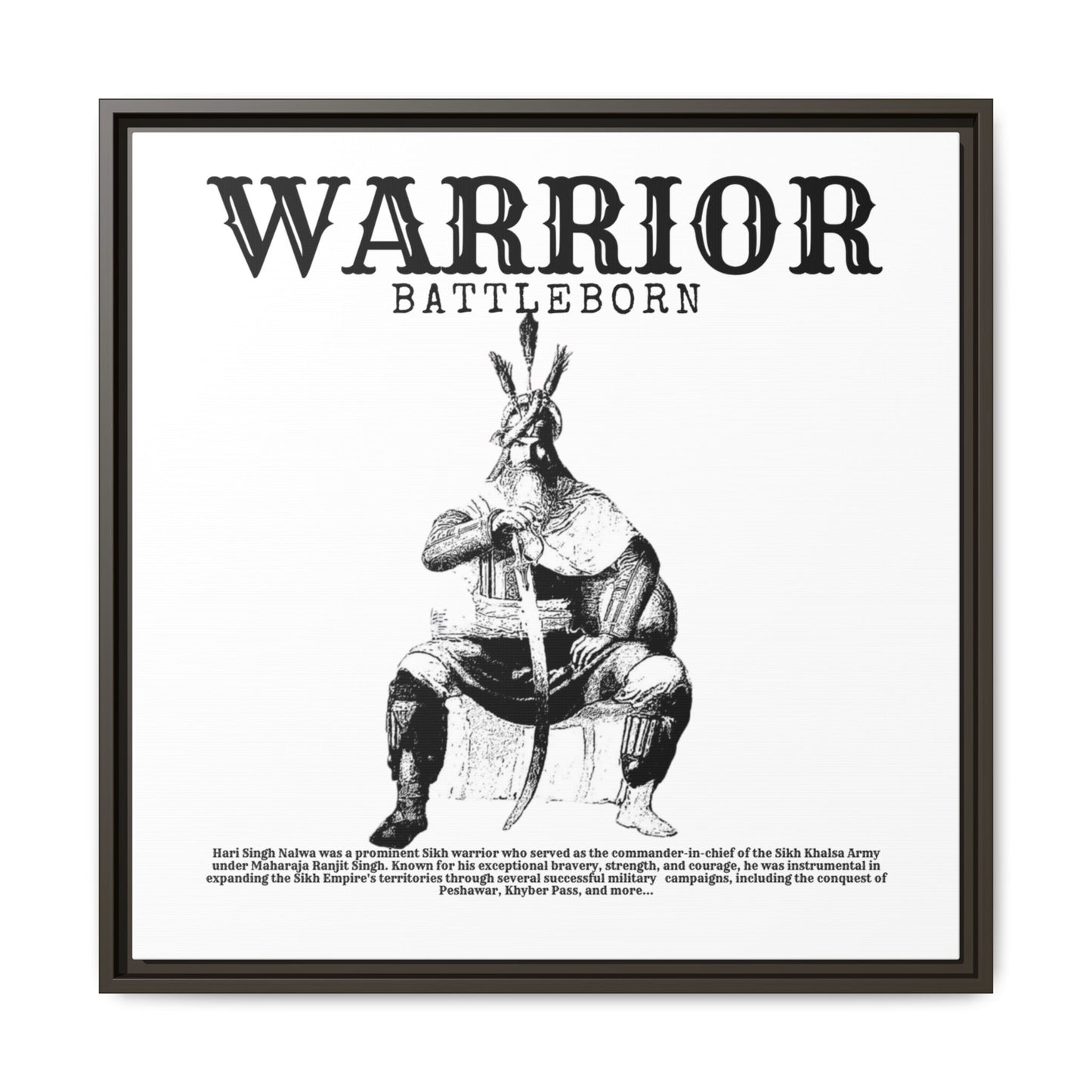 Hari Singh Nalwa Warrior Art - Battleborn Sikh General Framed Poster - Historical Sikh Warrior Decor