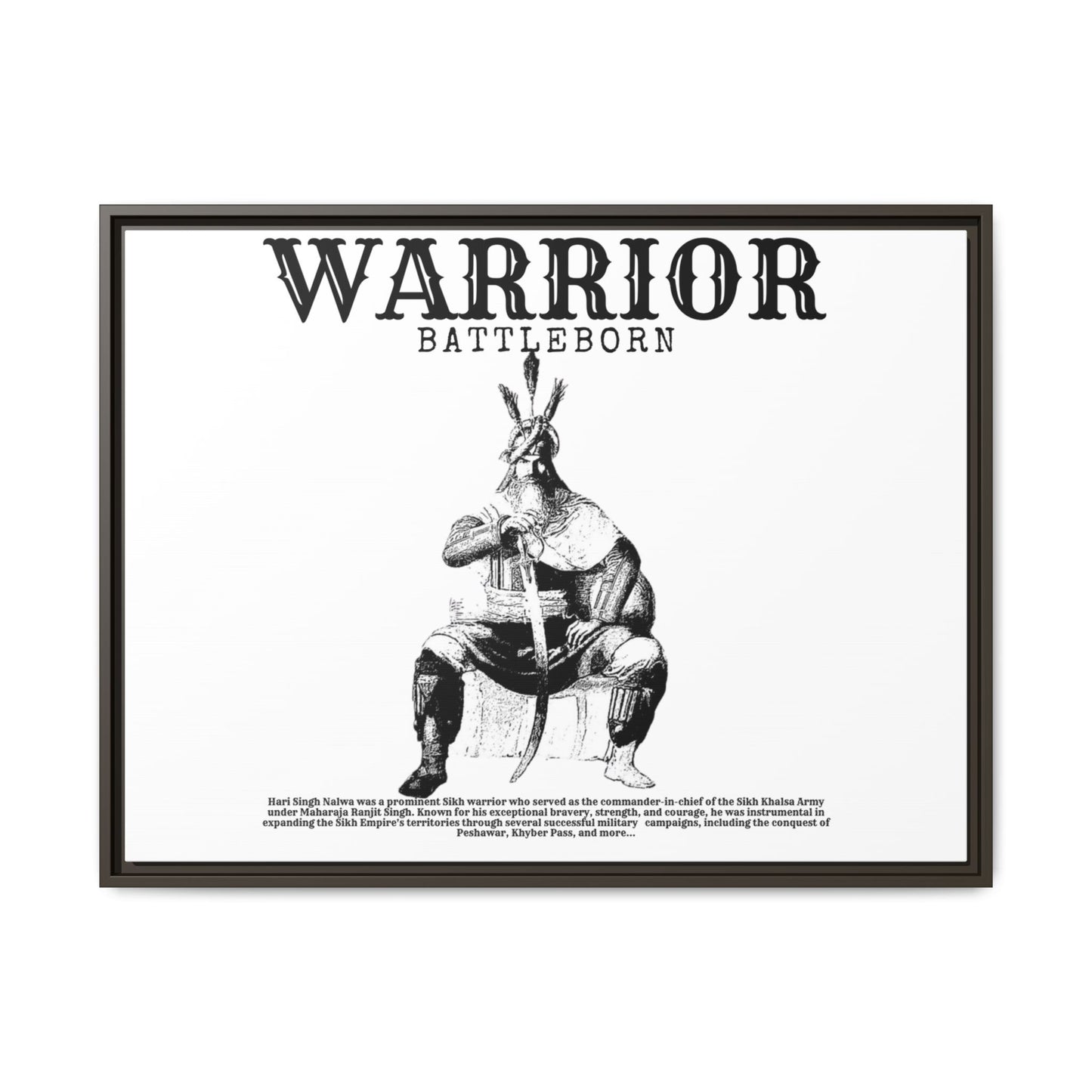 Hari Singh Nalwa Warrior Art - Battleborn Sikh General Framed Poster - Historical Sikh Warrior Decor