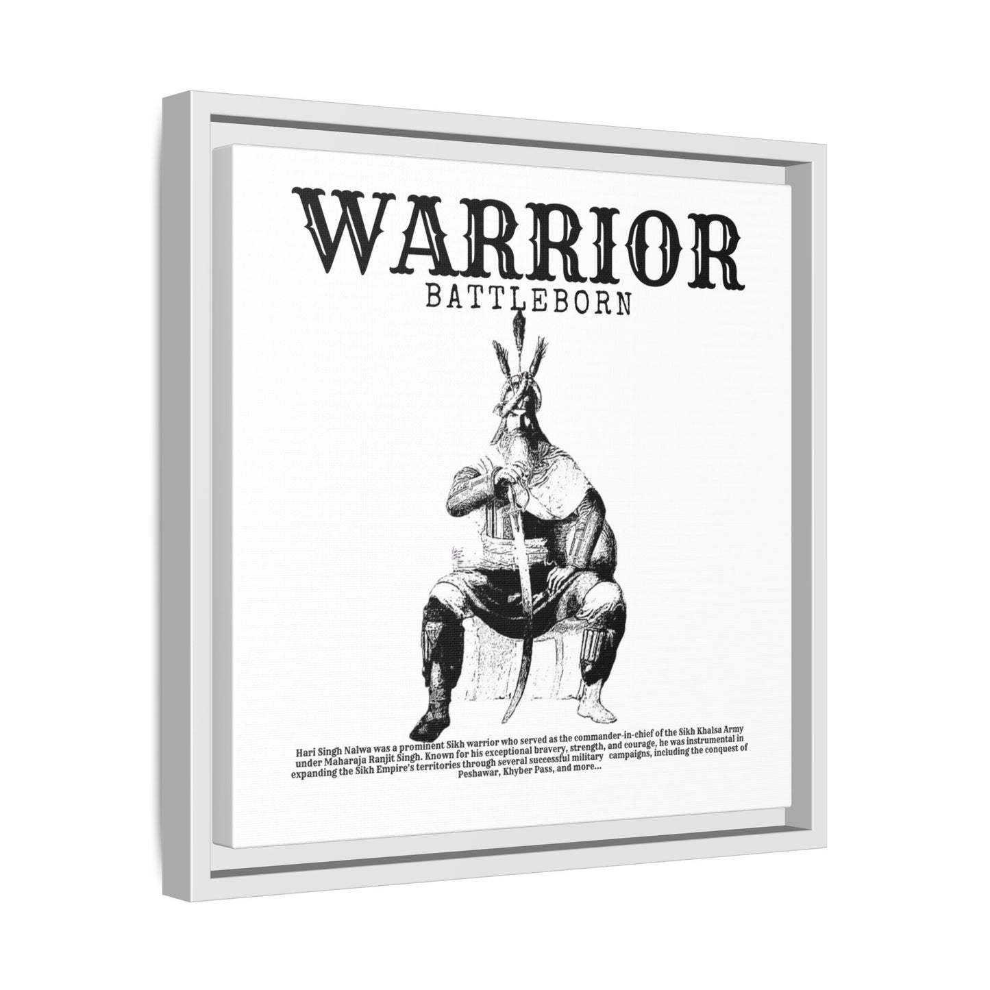 Hari Singh Nalwa Warrior Art - Battleborn Sikh General Framed Poster - Historical Sikh Warrior Decor