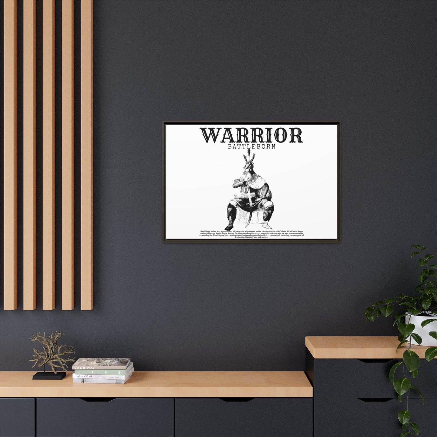 Hari Singh Nalwa Warrior Art - Battleborn Sikh General Framed Poster - Historical Sikh Warrior Decor
