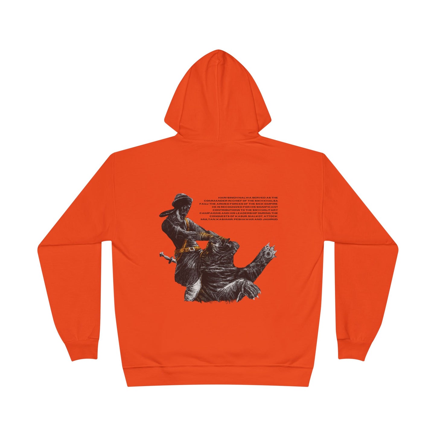 Hari Singh Nalwa Hoodie, Legendary Sikh Warrior Fighting Lion Design, Sikh History Hoodie, Hari Singh Nalwa Lion Battle Graphic
