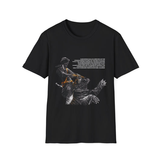 Hari Singh Nalwa T-Shirt, Legendary Sikh Warrior Fighting Lion Design, Sikh History T-Shirt, Hari Singh Nalwa Lion Battle Graphic