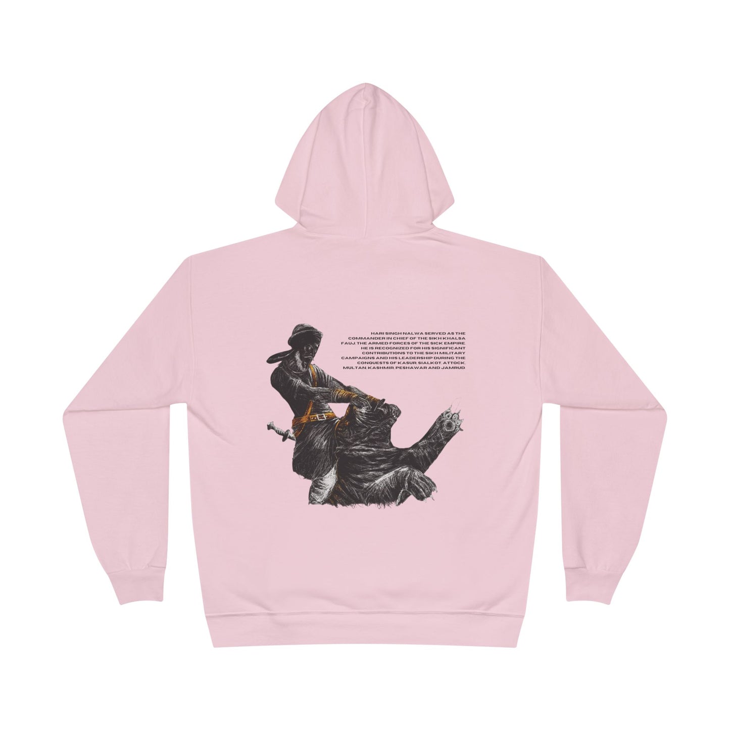Hari Singh Nalwa Hoodie, Legendary Sikh Warrior Fighting Lion Design, Sikh History Hoodie, Hari Singh Nalwa Lion Battle Graphic