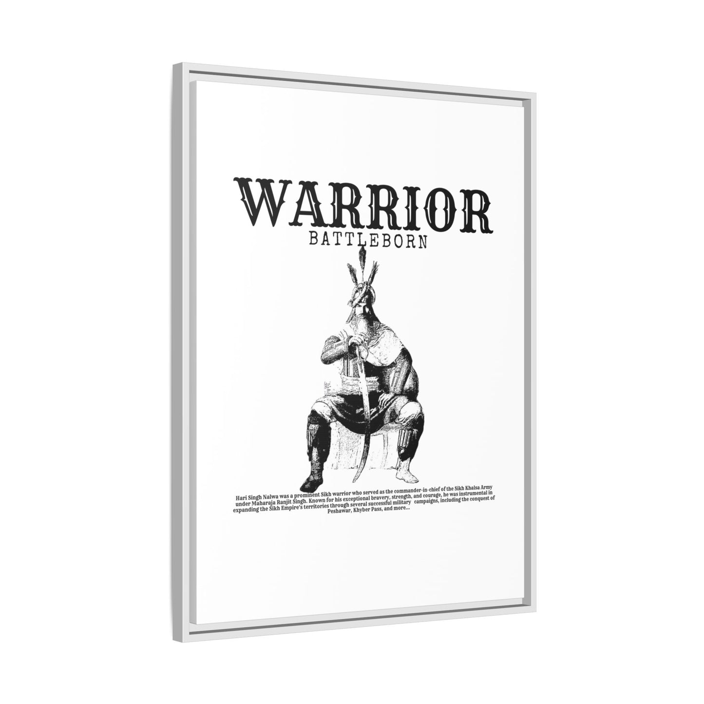 Hari Singh Nalwa Warrior Art - Battleborn Sikh General Framed Poster - Historical Sikh Warrior Decor