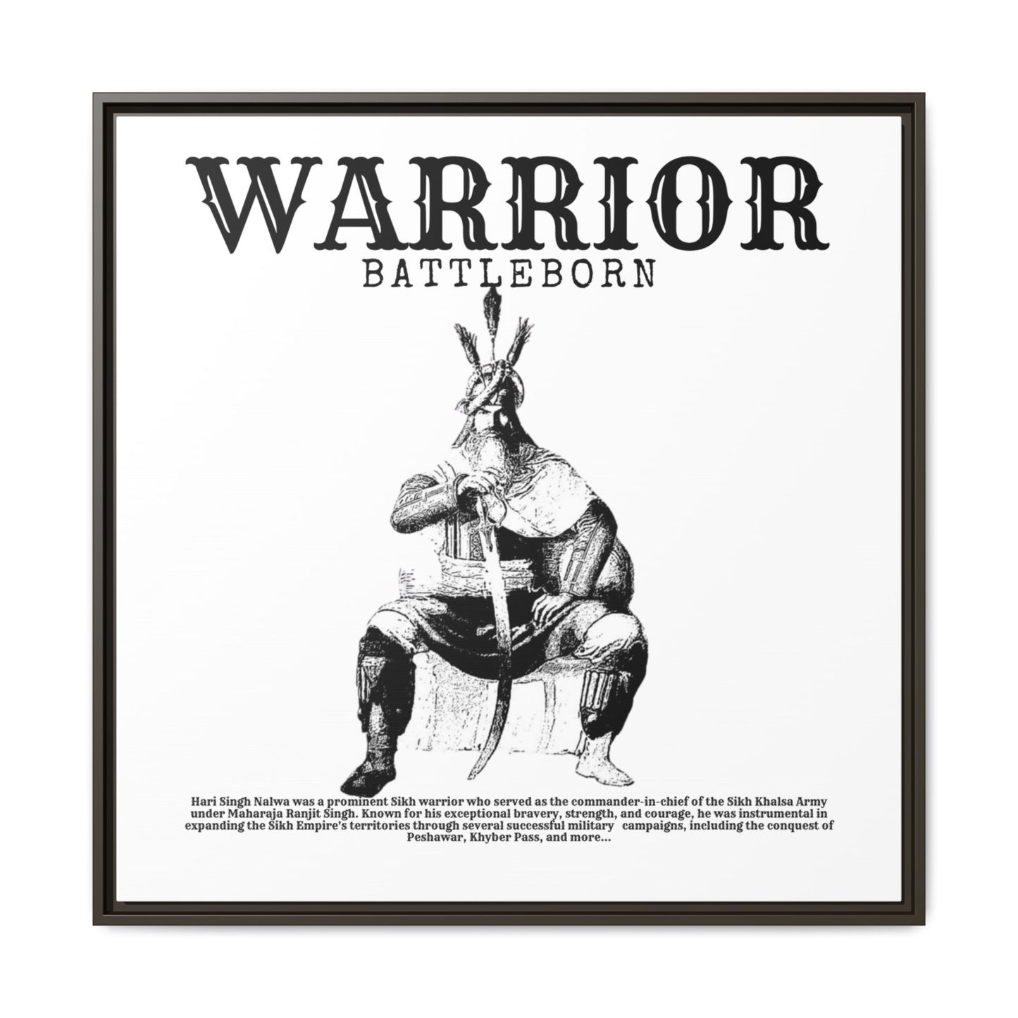 Hari Singh Nalwa Warrior Art - Battleborn Sikh General Framed Poster - Historical Sikh Warrior Decor