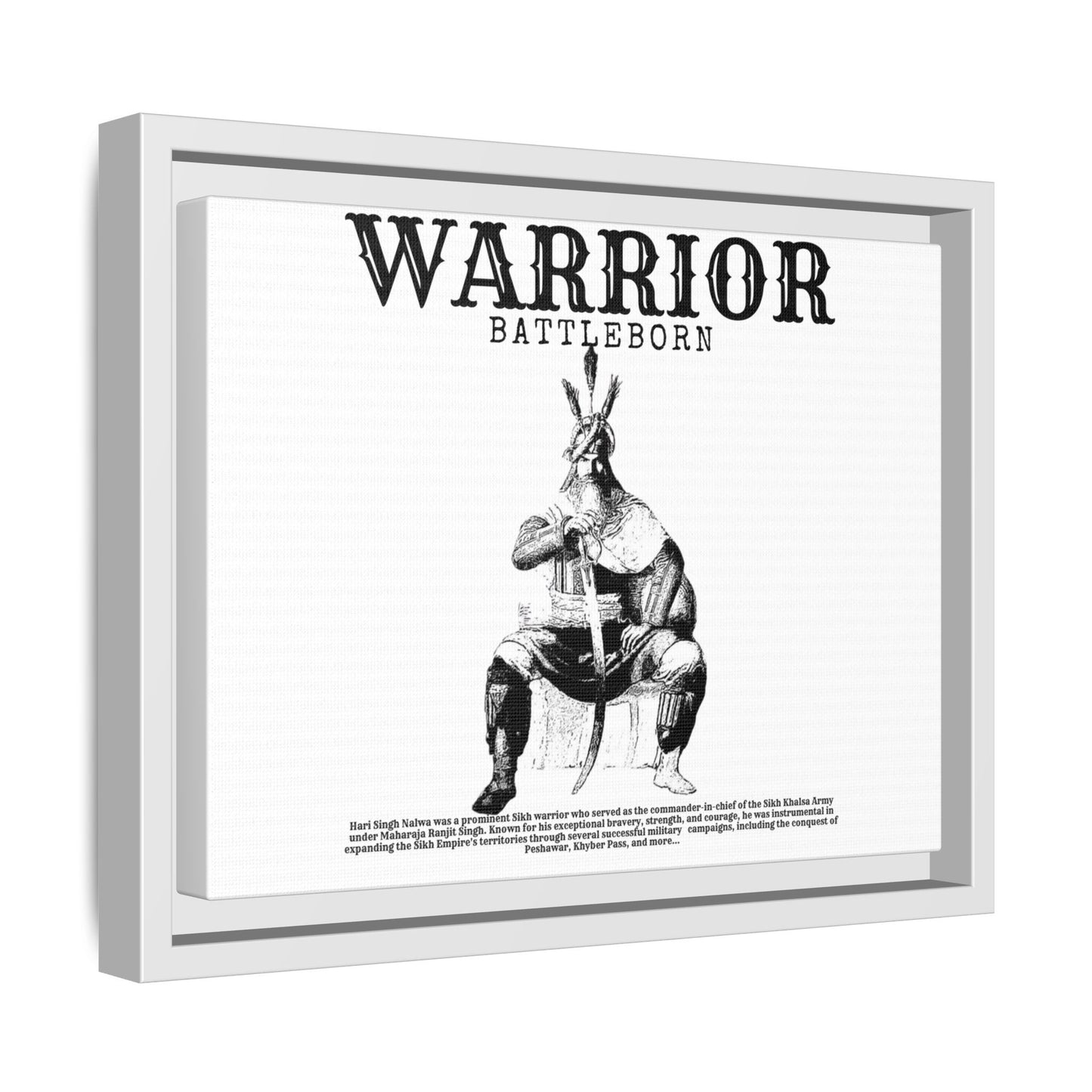 Hari Singh Nalwa Warrior Art - Battleborn Sikh General Framed Poster - Historical Sikh Warrior Decor