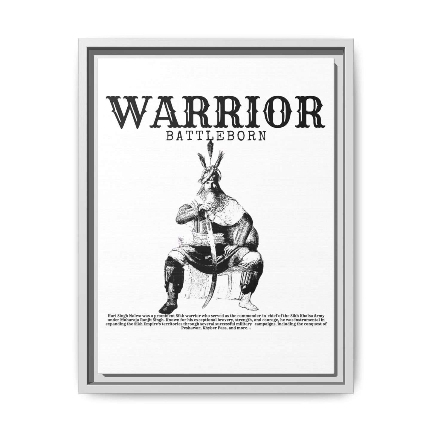 Hari Singh Nalwa Warrior Art - Battleborn Sikh General Framed Poster - Historical Sikh Warrior Decor