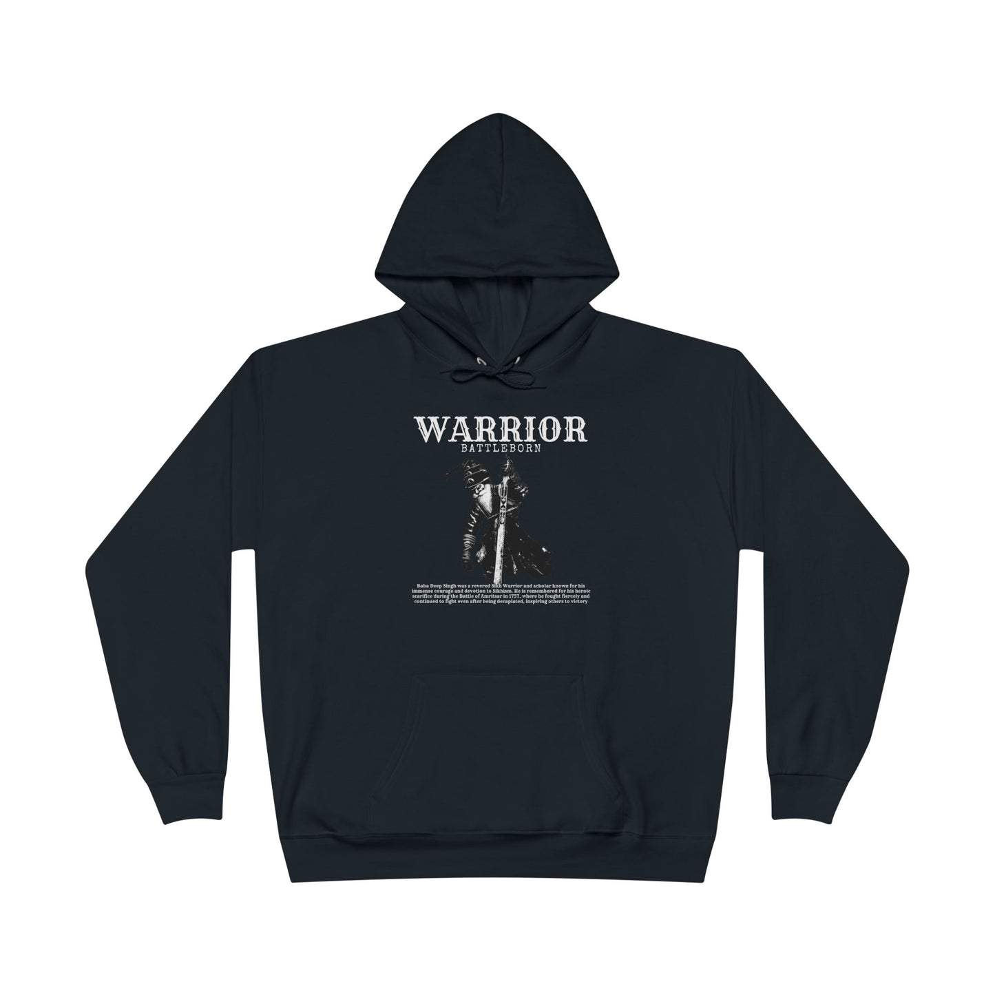 Baba Deep Singh Hoodie, Sikh Warrior with Sword Design, Sikh Heritage Hoodie Baba Deep Singh Tribute