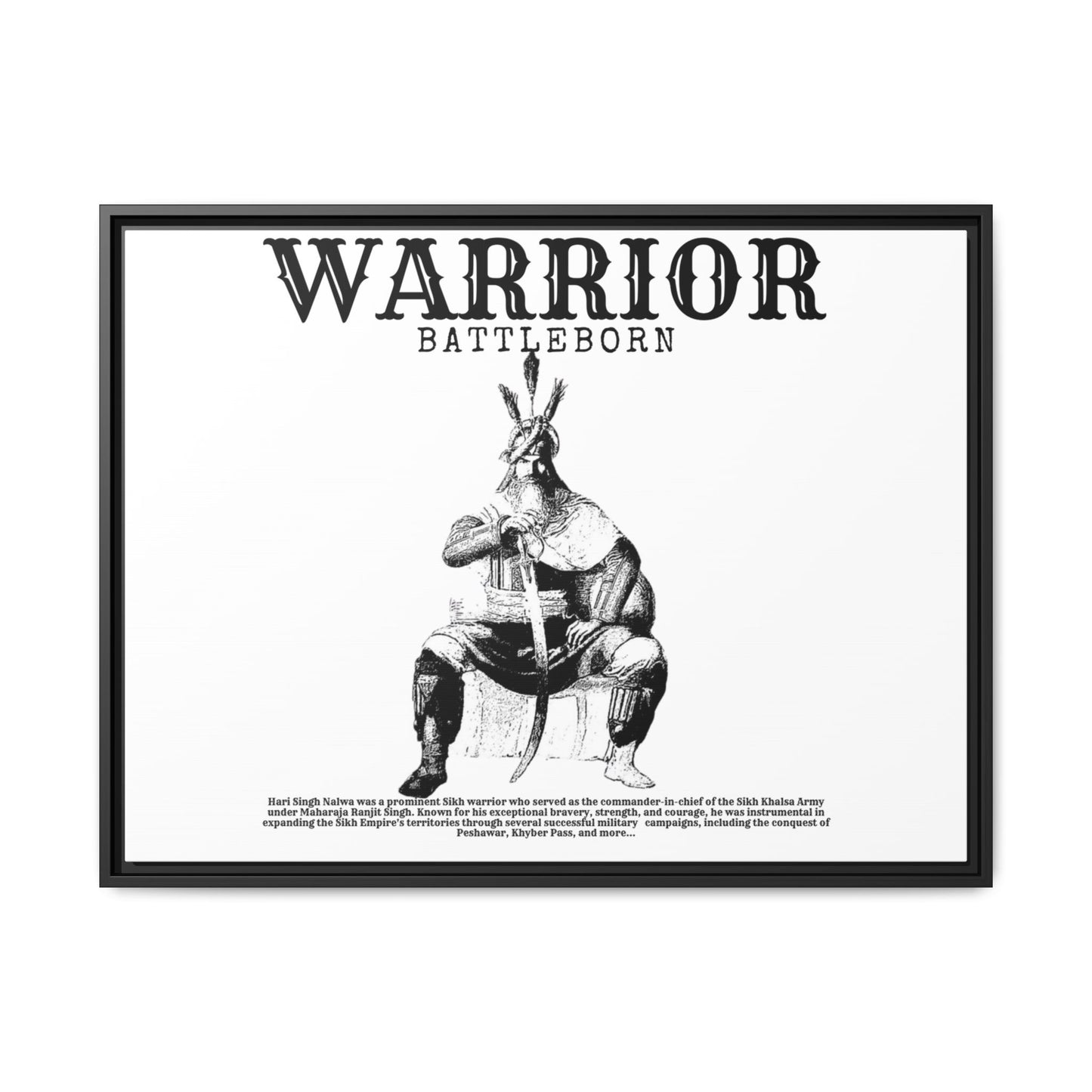 Hari Singh Nalwa Warrior Art - Battleborn Sikh General Framed Poster - Historical Sikh Warrior Decor