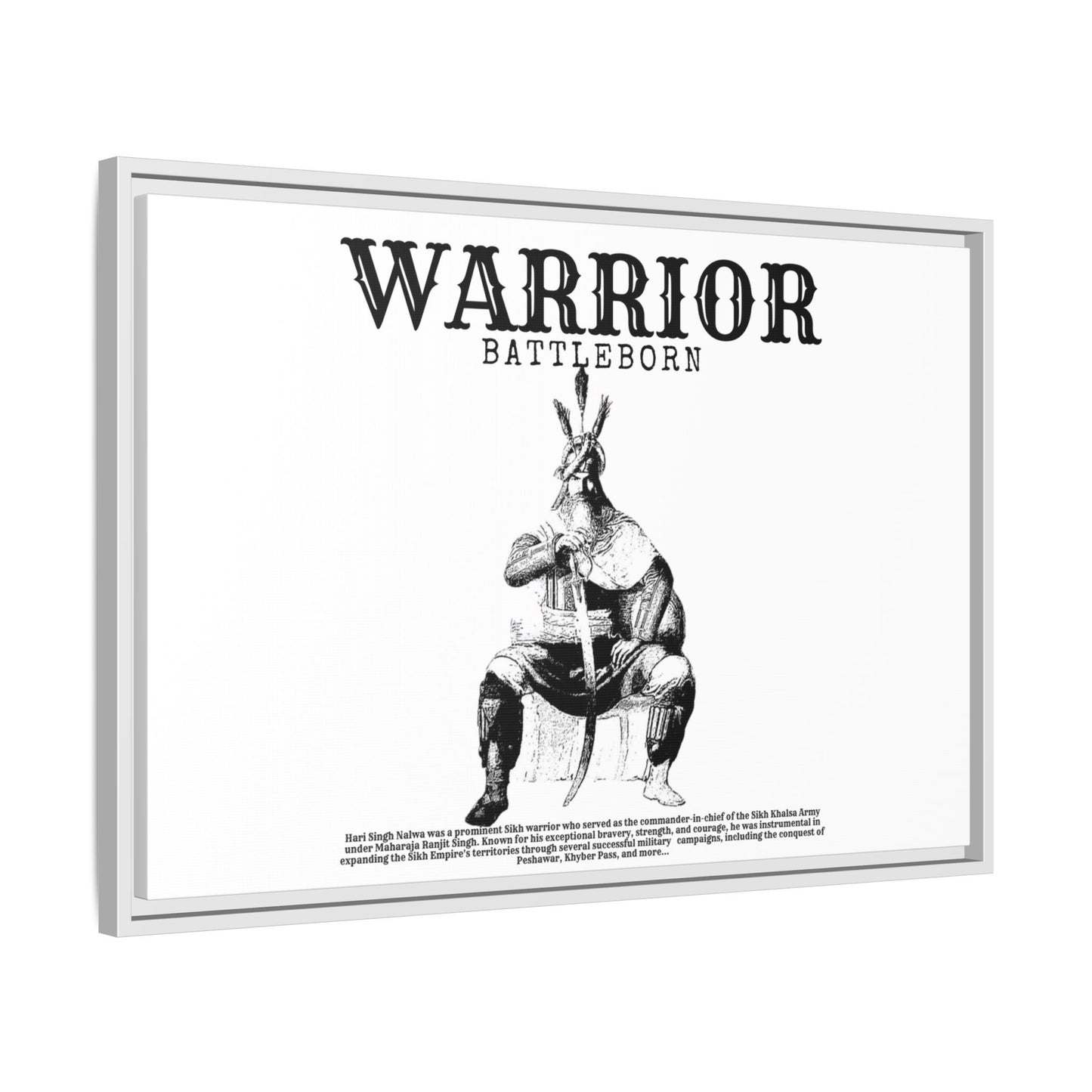 Hari Singh Nalwa Warrior Art - Battleborn Sikh General Framed Poster - Historical Sikh Warrior Decor