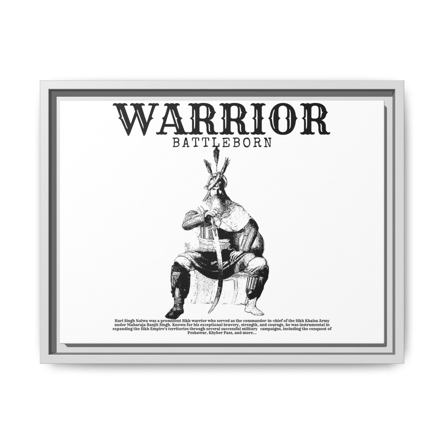 Hari Singh Nalwa Warrior Art - Battleborn Sikh General Framed Poster - Historical Sikh Warrior Decor