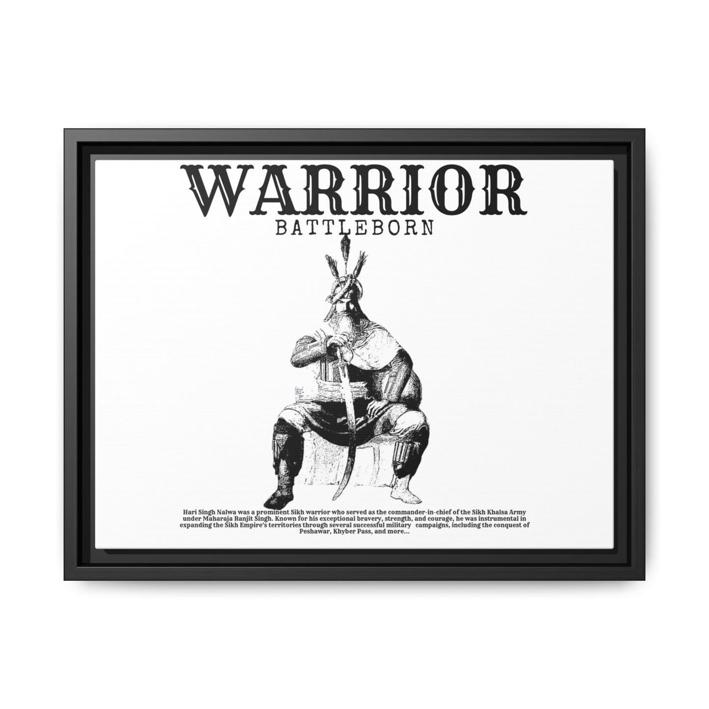 Hari Singh Nalwa Warrior Art - Battleborn Sikh General Framed Poster - Historical Sikh Warrior Decor