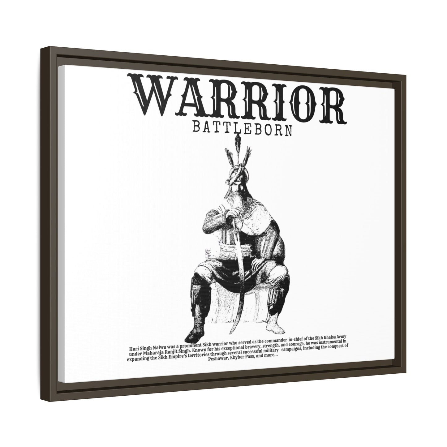 Hari Singh Nalwa Warrior Art - Battleborn Sikh General Framed Poster - Historical Sikh Warrior Decor