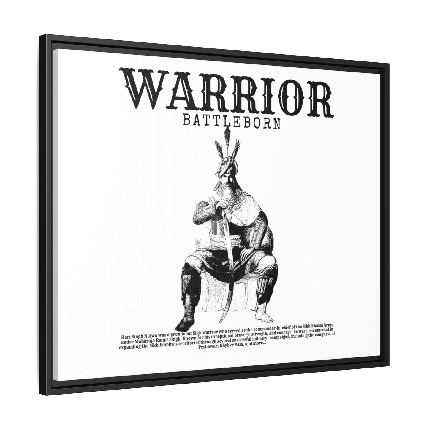Hari Singh Nalwa Warrior Art - Battleborn Sikh General Framed Poster - Historical Sikh Warrior Decor