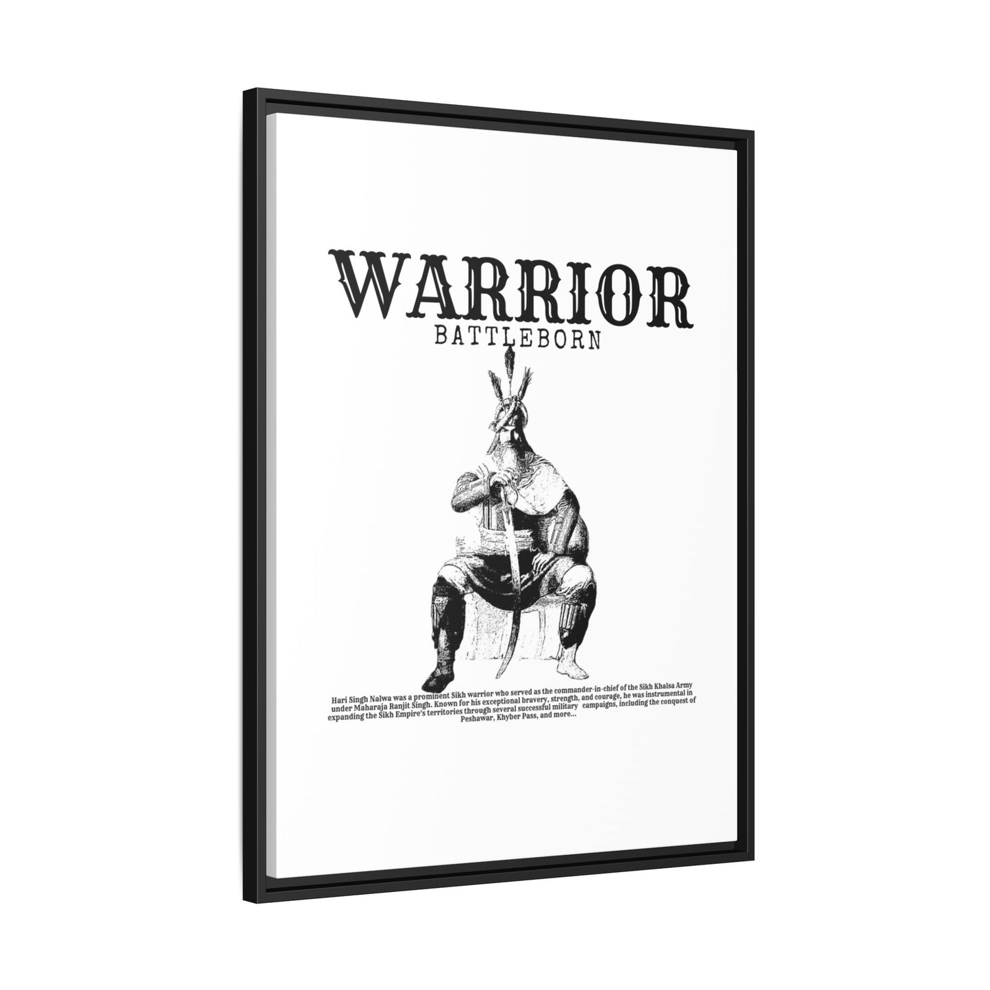 Hari Singh Nalwa Warrior Art - Battleborn Sikh General Framed Poster - Historical Sikh Warrior Decor