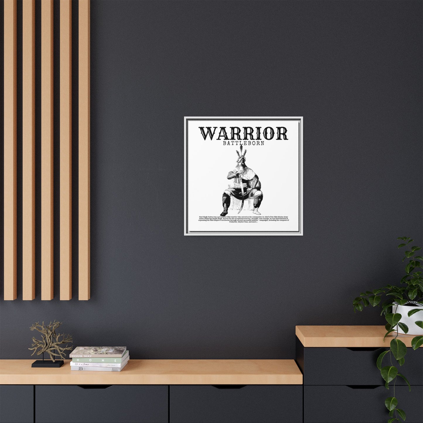 Hari Singh Nalwa Warrior Art - Battleborn Sikh General Framed Poster - Historical Sikh Warrior Decor