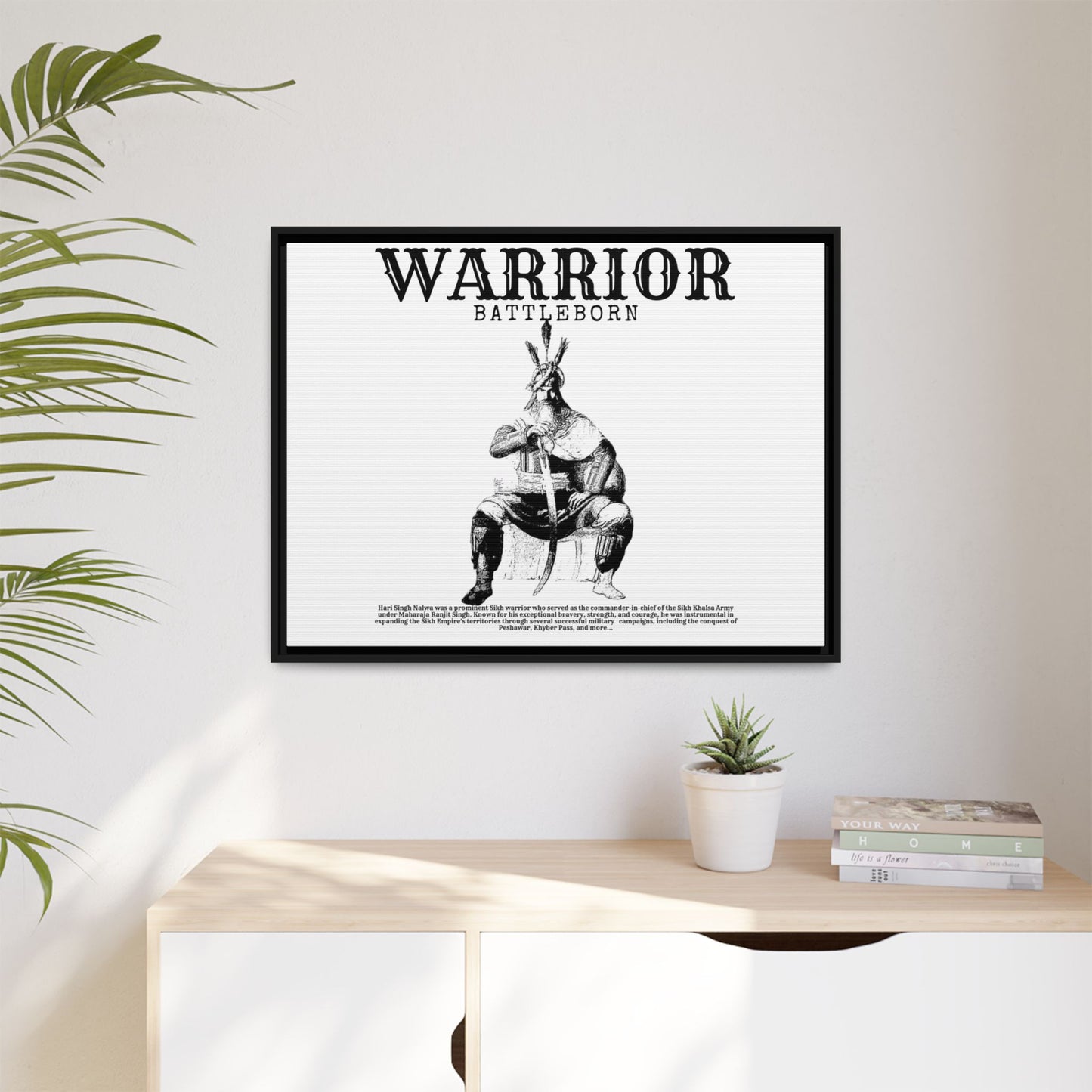 Hari Singh Nalwa Warrior Art - Battleborn Sikh General Framed Poster - Historical Sikh Warrior Decor