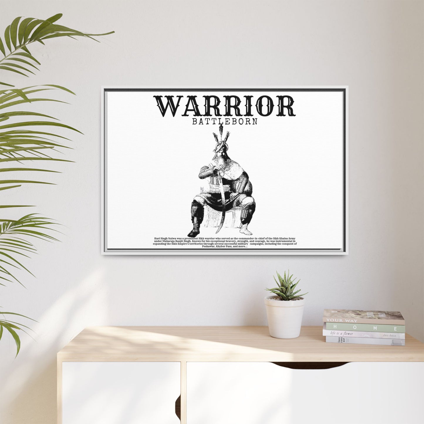 Hari Singh Nalwa Warrior Art - Battleborn Sikh General Framed Poster - Historical Sikh Warrior Decor