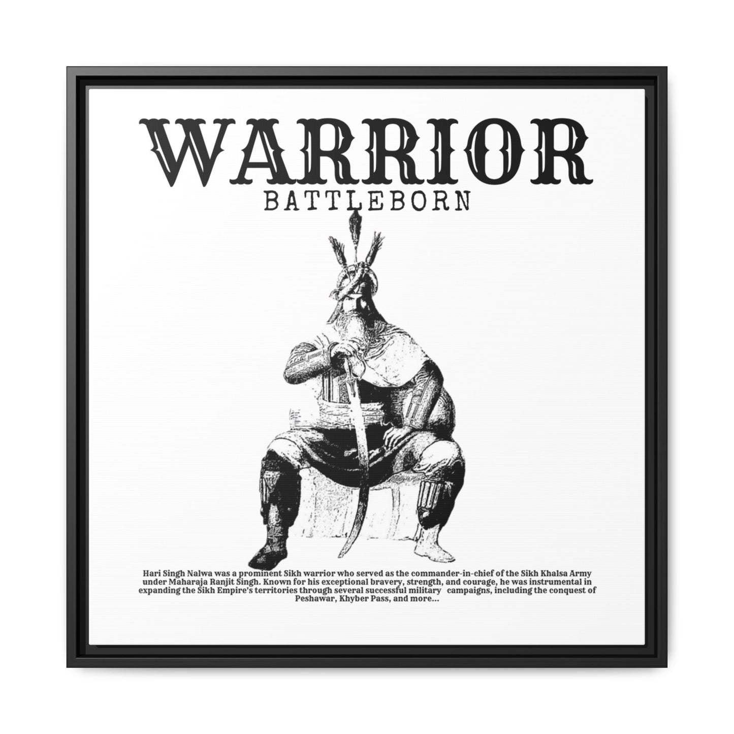 Hari Singh Nalwa Warrior Art - Battleborn Sikh General Framed Poster - Historical Sikh Warrior Decor