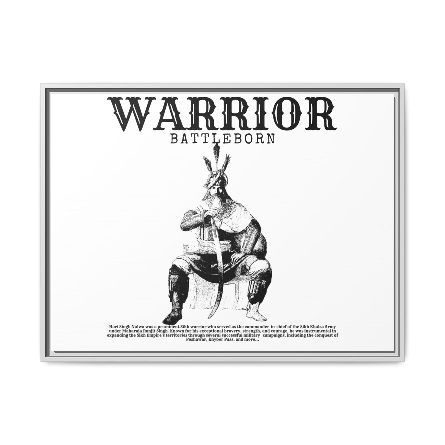 Hari Singh Nalwa Warrior Art - Battleborn Sikh General Framed Poster - Historical Sikh Warrior Decor