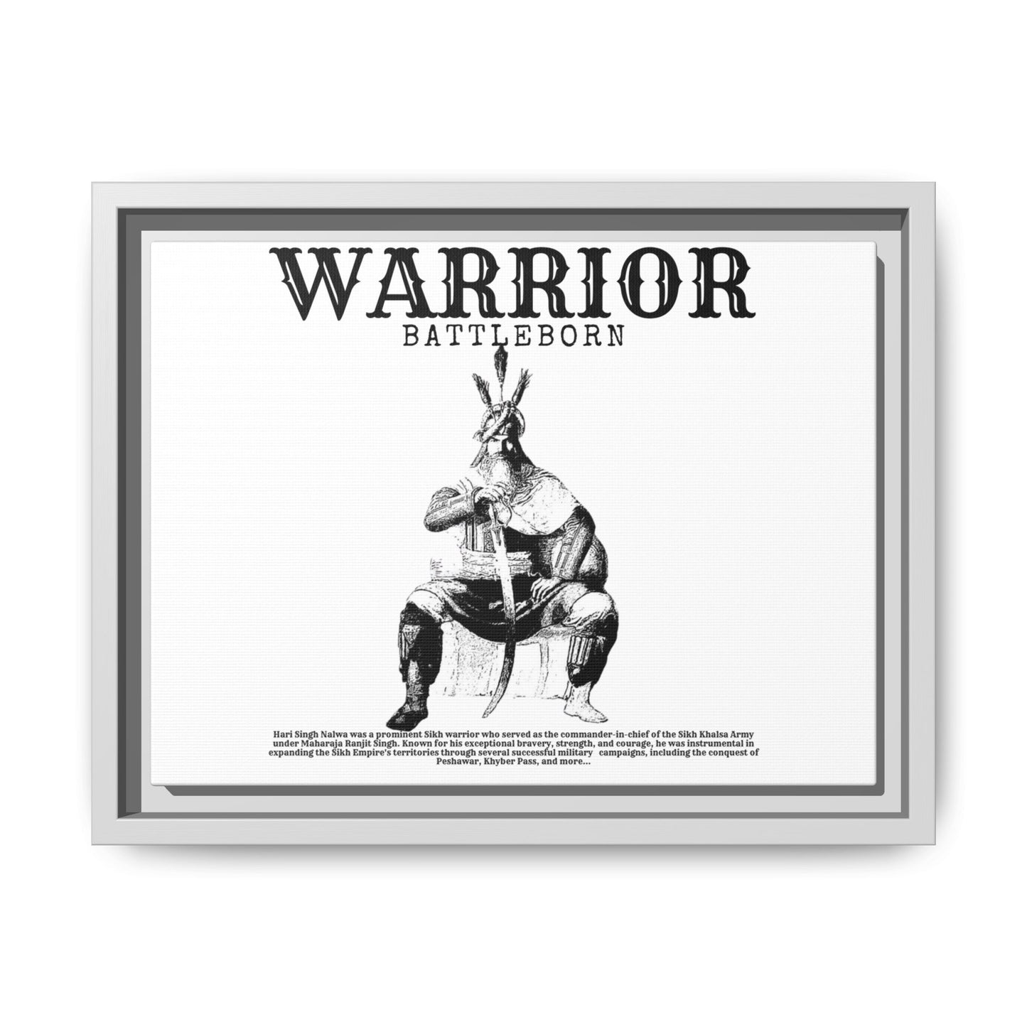 Hari Singh Nalwa Warrior Art - Battleborn Sikh General Framed Poster - Historical Sikh Warrior Decor