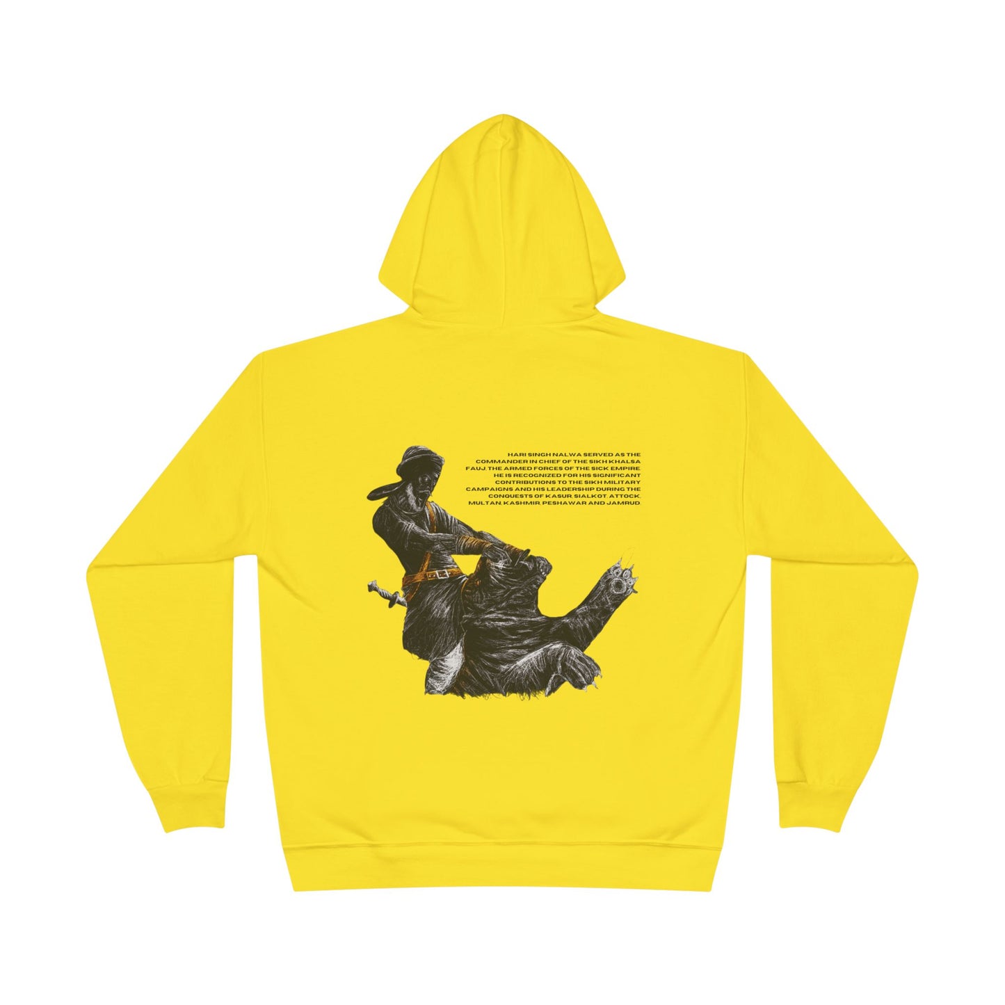 Hari Singh Nalwa Hoodie, Legendary Sikh Warrior Fighting Lion Design, Sikh History Hoodie, Hari Singh Nalwa Lion Battle Graphic