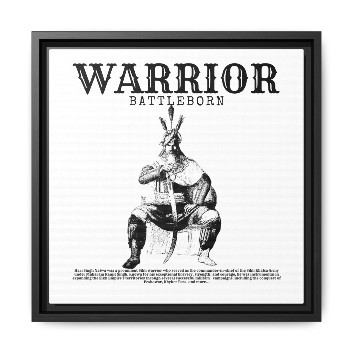 Hari Singh Nalwa Warrior Art - Battleborn Sikh General Framed Poster - Historical Sikh Warrior Decor