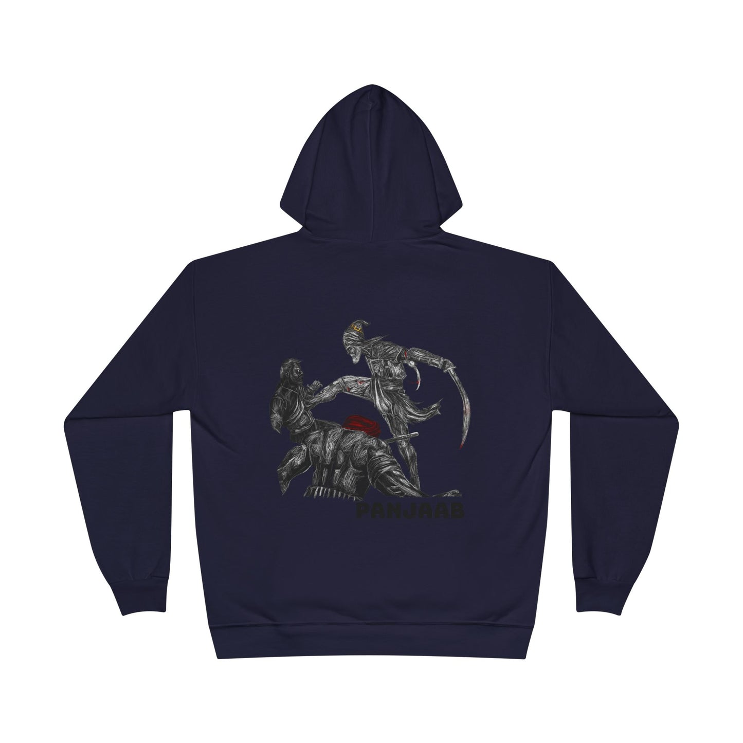 Sikh Warrior Fighting Unisex Softstyle Hoodie, Punjabi Hoodie, Indian Heritage Clothing, Historical Battle Hoodie, Turban